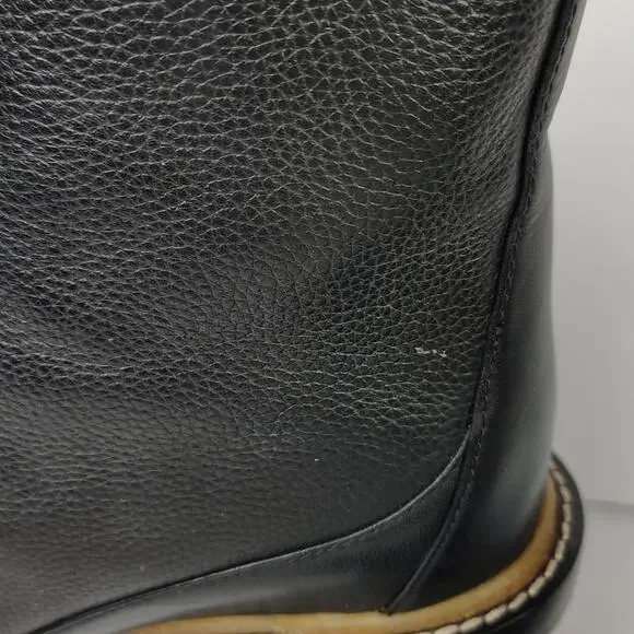 Tory Burch Miller 95mm Lug Sole Lace Up Bootie Black Hiking Boot Size 9.5 - Picture 10 of 14